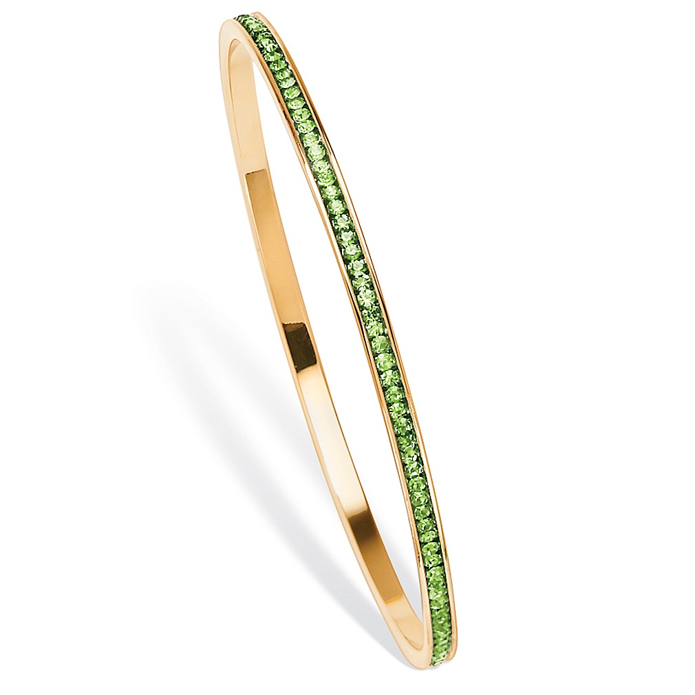 14k Gold-Plated Birthstone Eternity Bangle Bracelet