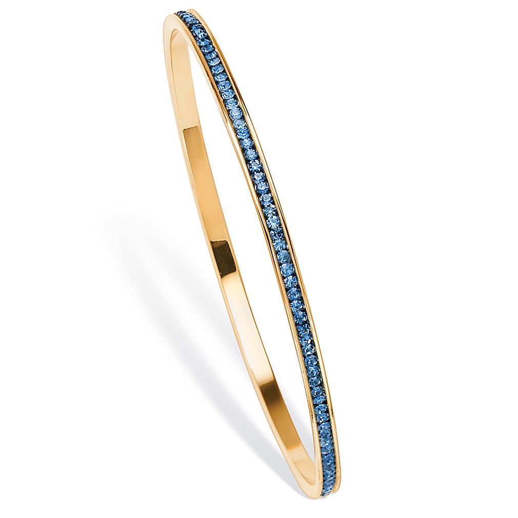 14k Gold-Plated Birthstone Eternity Bangle Bracelet