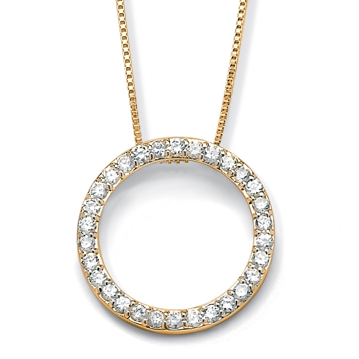 18k Gold over Sterling Silver DiamonUltra&trade; Cubic Zirconia Eternity Pendant