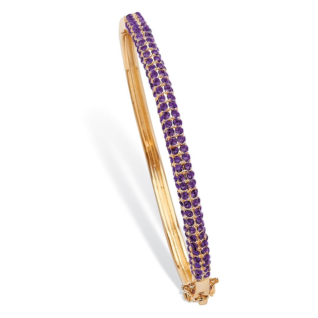 14k Gold-Plated Birthstone Bangle Bracelet