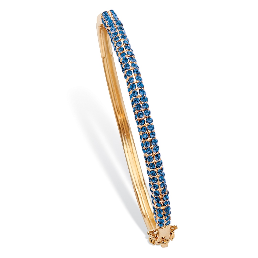 14k Gold-Plated Birthstone Bangle Bracelet