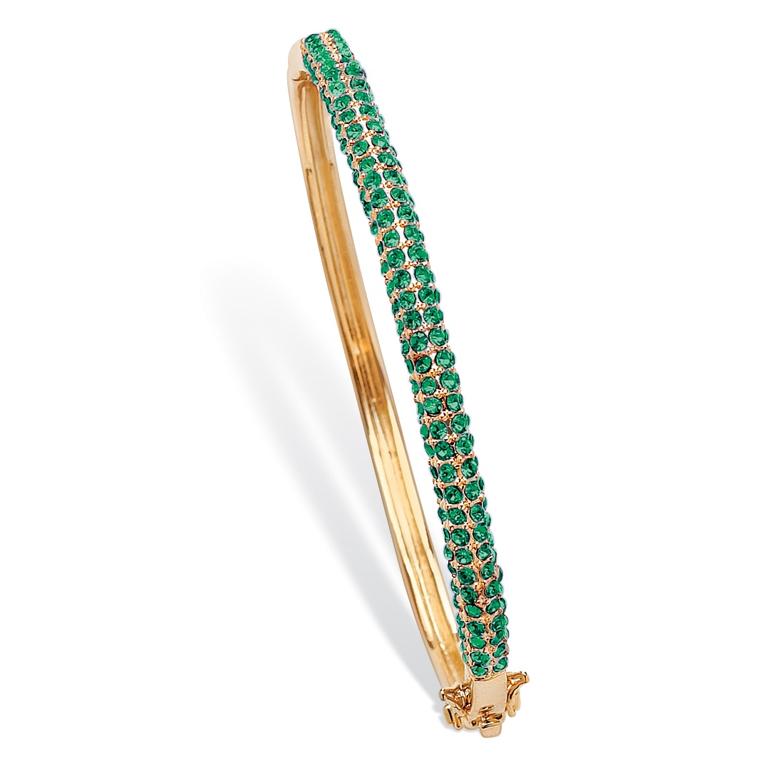14k Gold-Plated Birthstone Bangle Bracelet