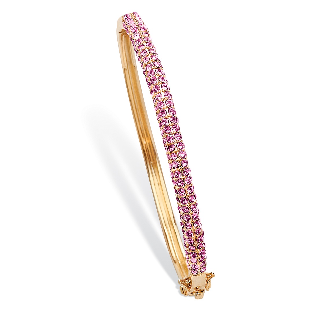 14k Gold-Plated Birthstone Bangle Bracelet