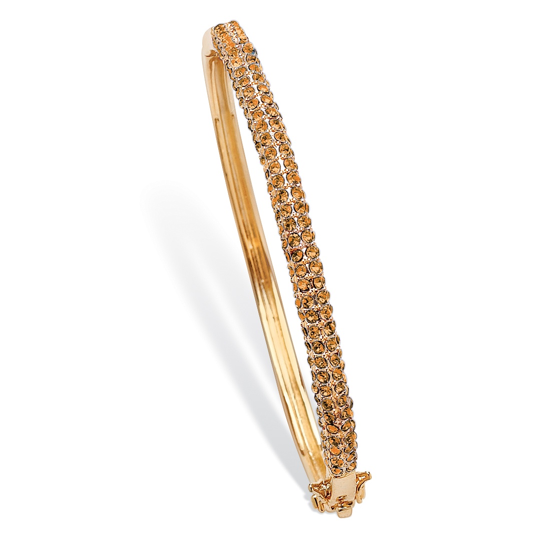 14k Gold-Plated Birthstone Bangle Bracelet
