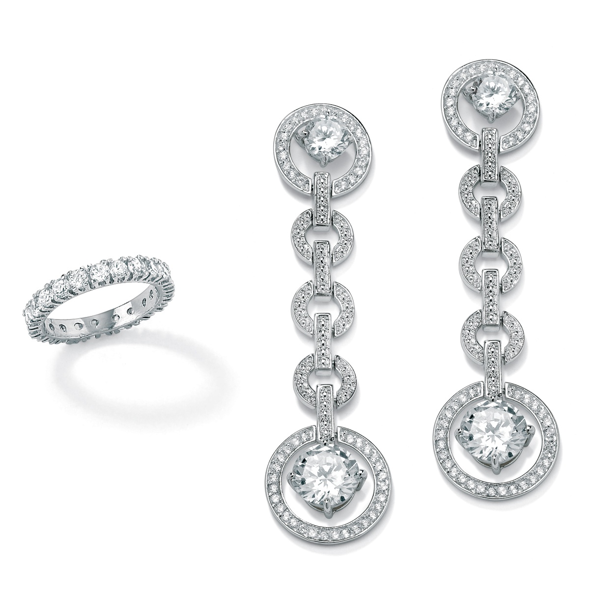 Sterling Silver DiamonUltra&trade; Cubic Zirconia Eternity Band and FREE ...