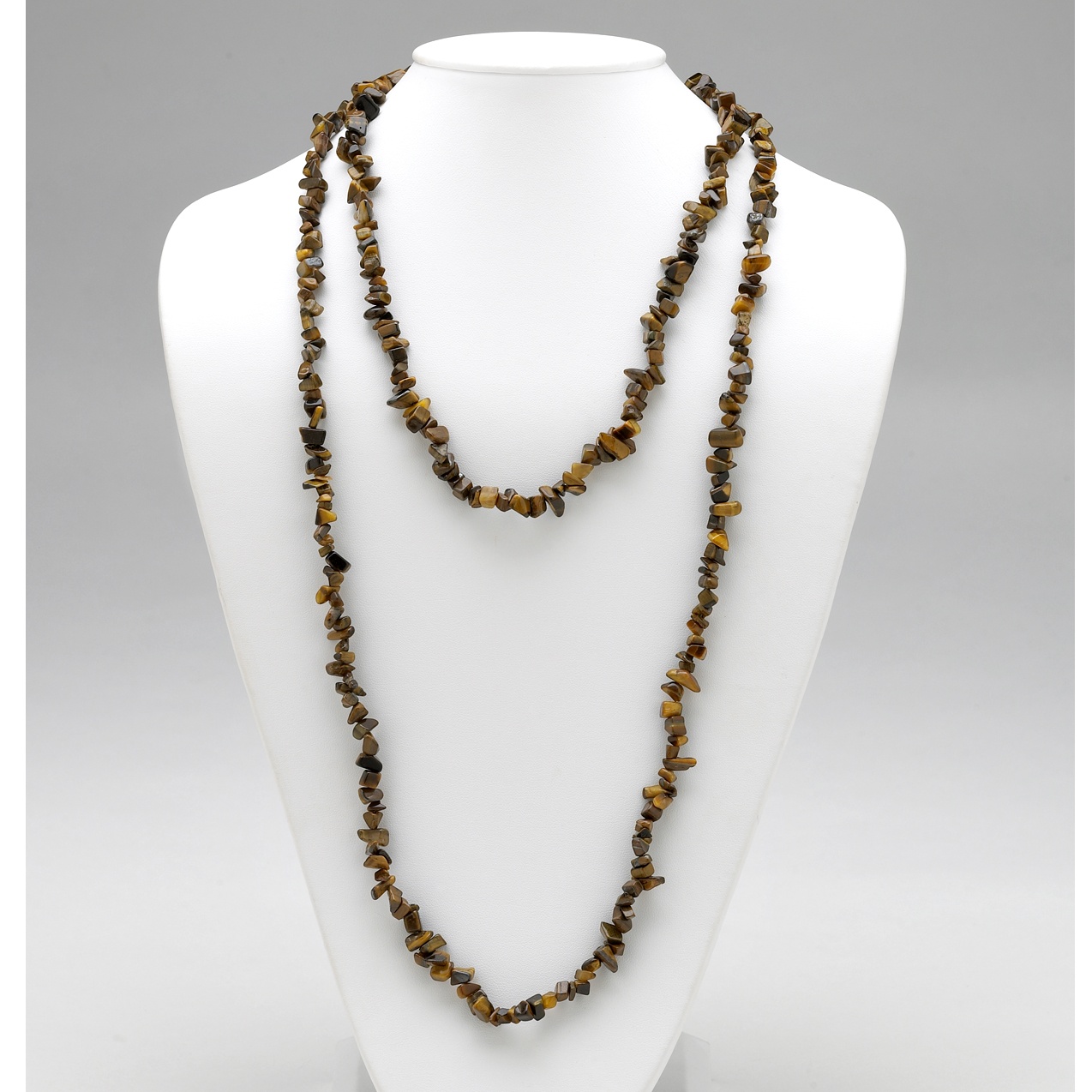 Non-Metal Tiger's-Eye Nugget Necklace 54"