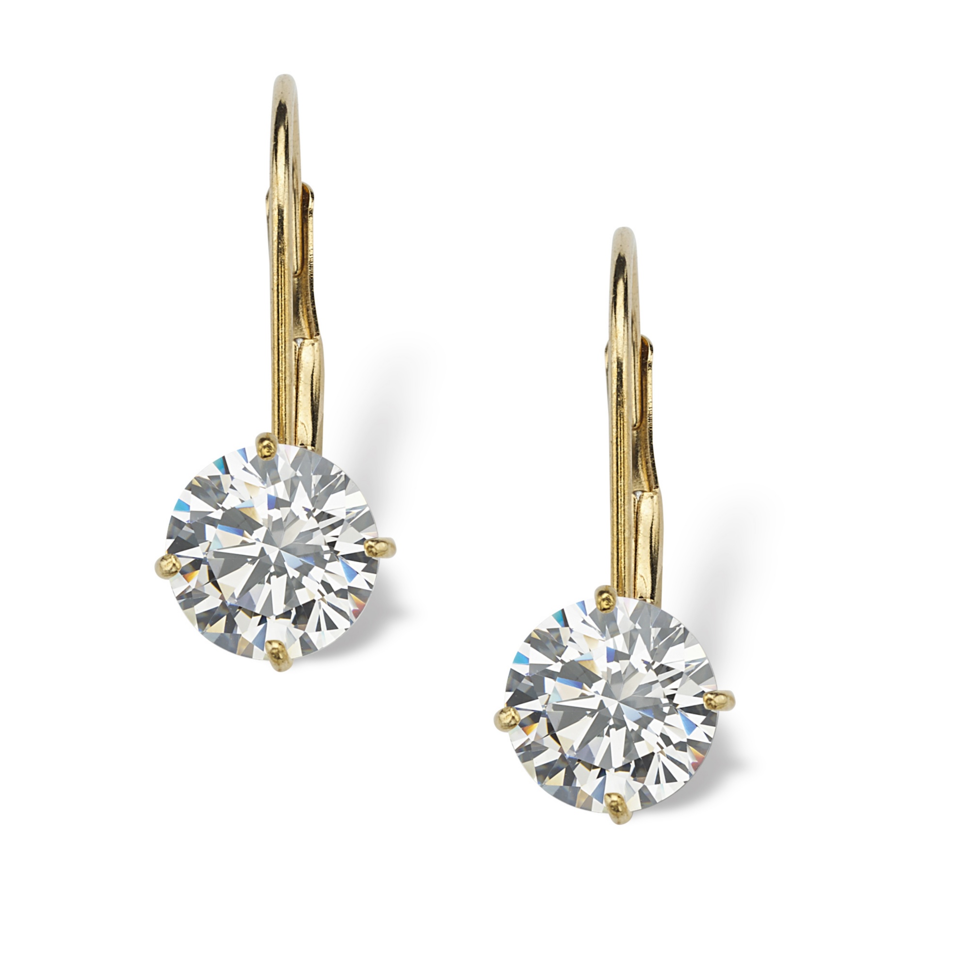 10k Gold Round DiamonUltra Cubic Zirconia Earrings