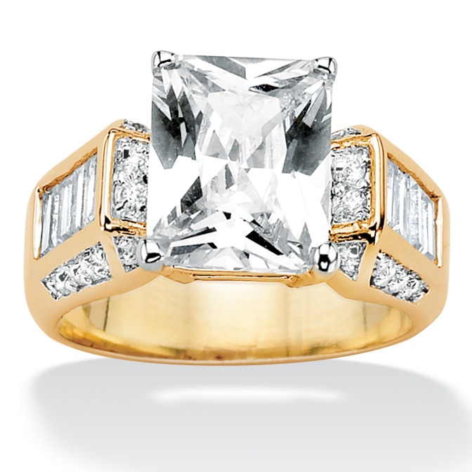 18k Gold over Sterling Silver DiamonUltra&trade; Cubic Zirconia Ring