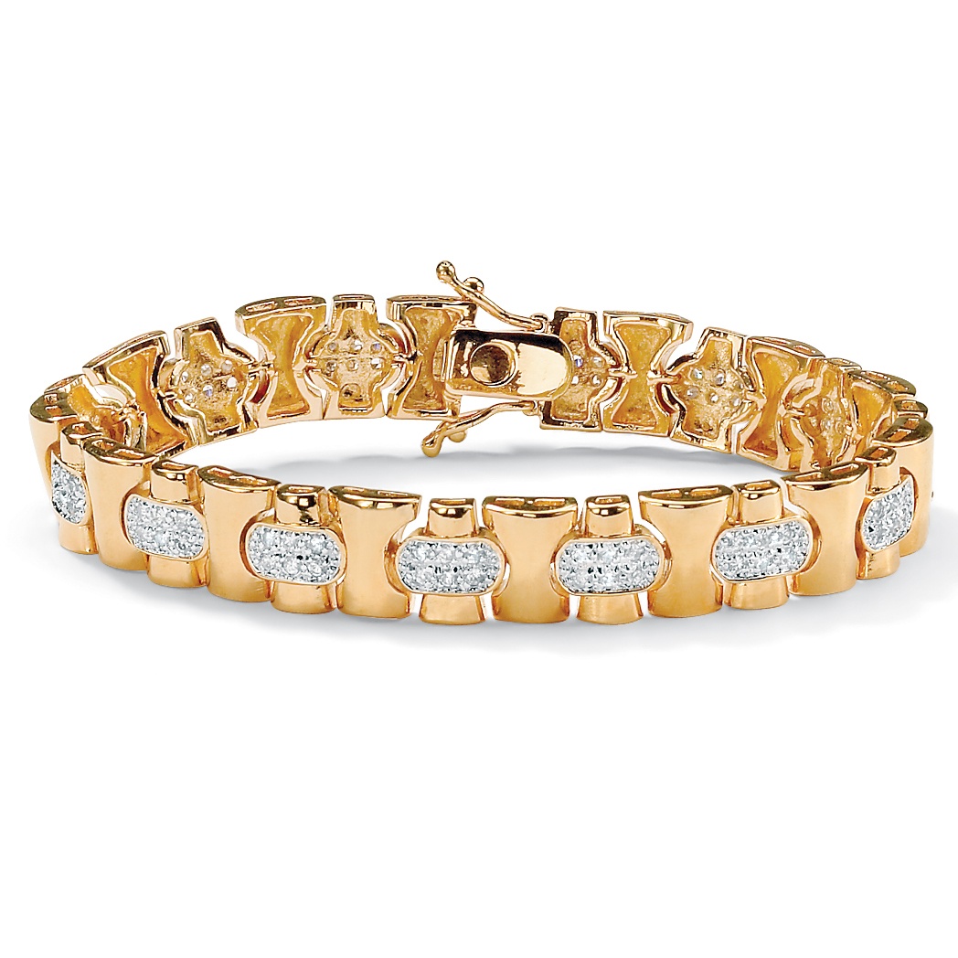 14K Gold-Plated DiamonUltra&trade; Cubic Zirconia Pav&eacute; Bracelet