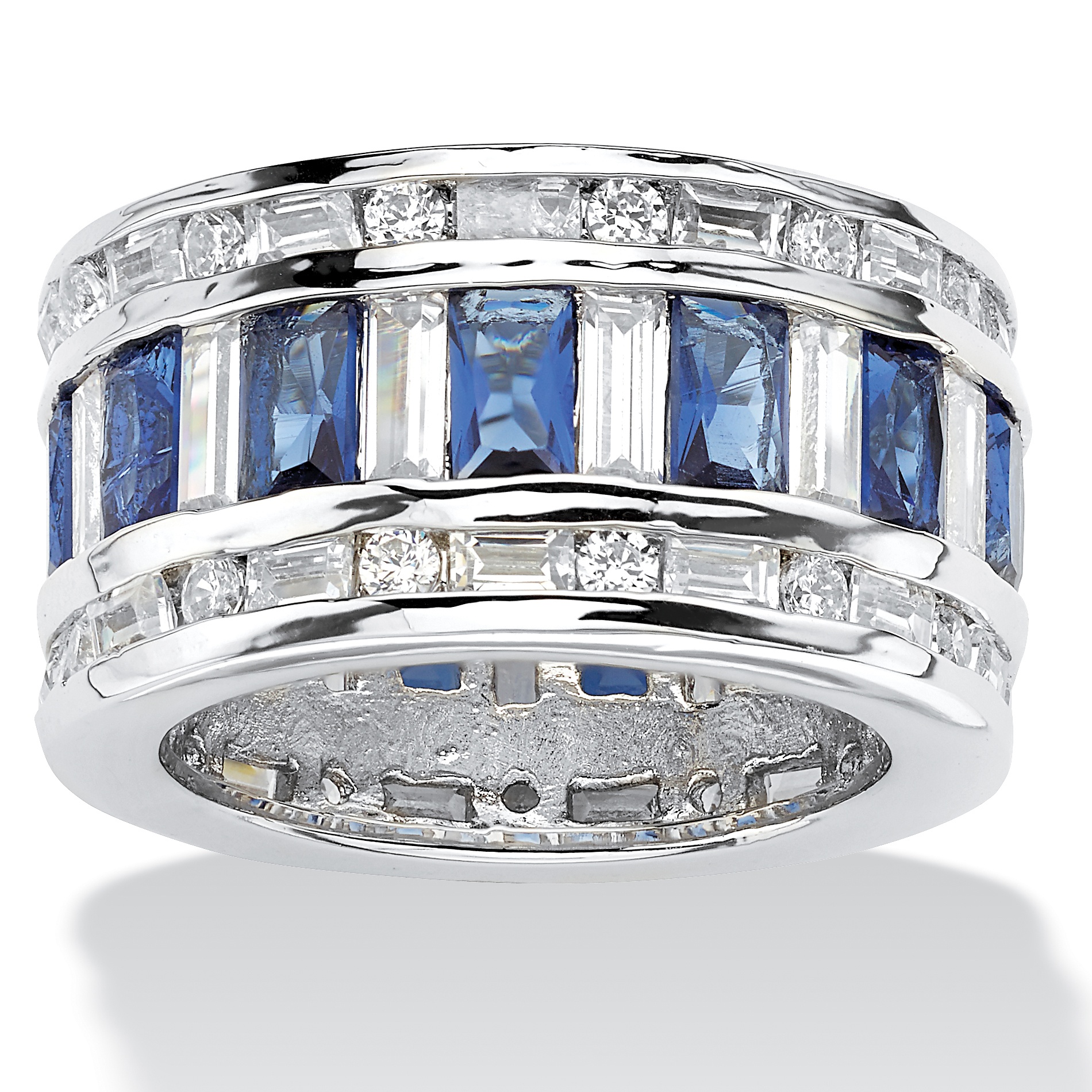 Silver Tone DiamonUltra&trade; Cubic Zirconia Eternity Band