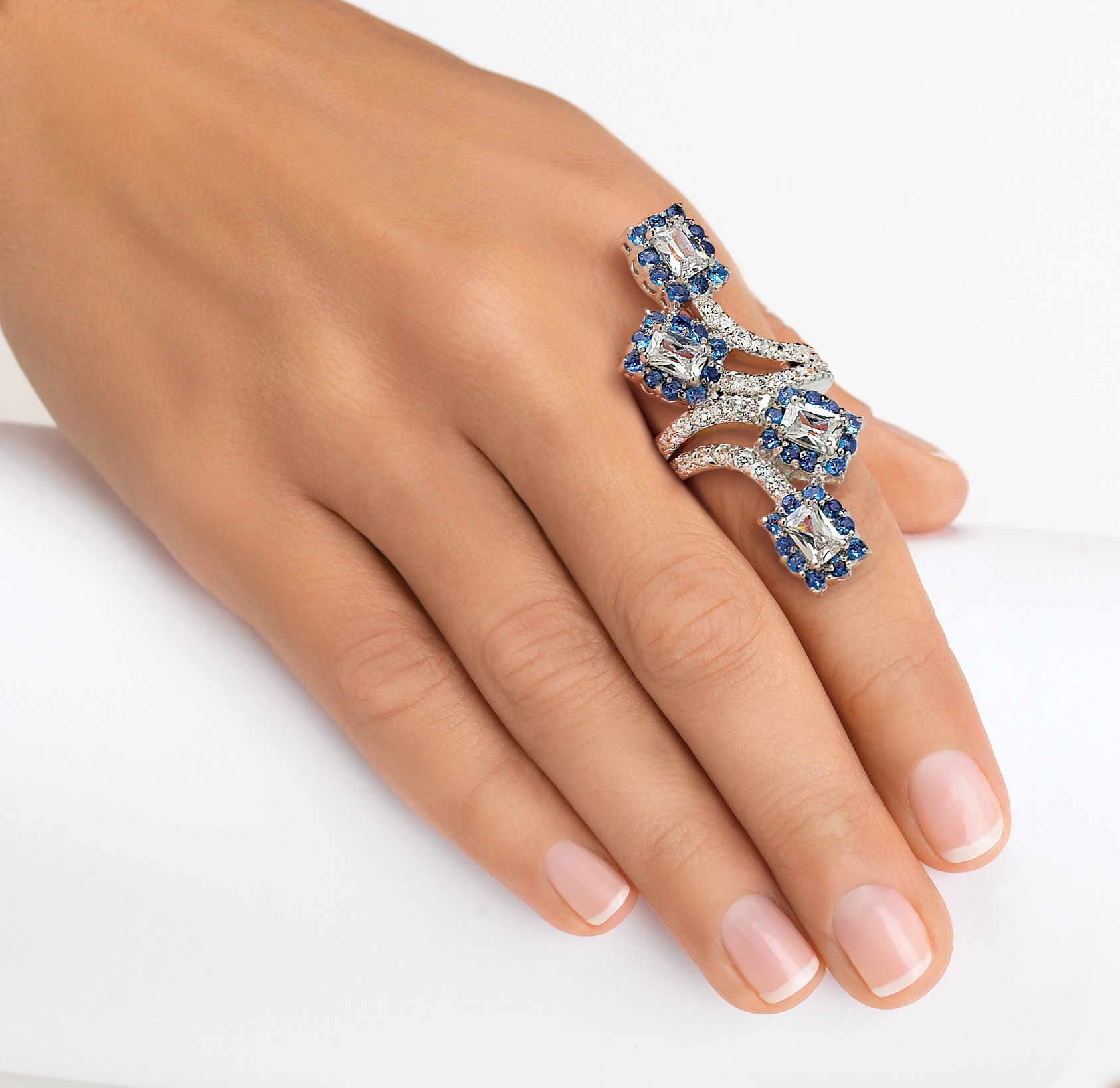 Sterling Silver DiamonUltra&trade; Cubic Zirconia Statement Ring
