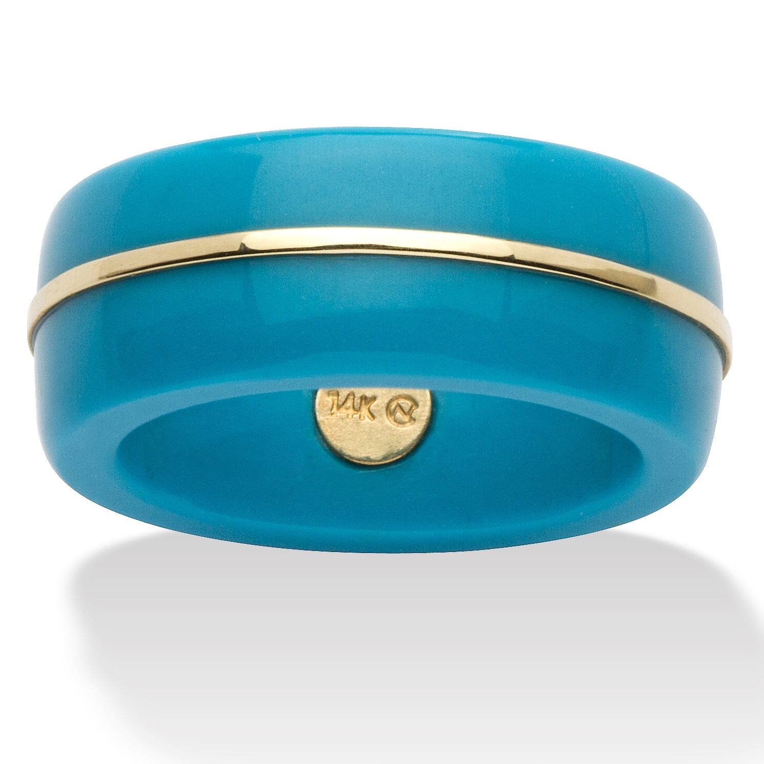 14k Gold Viennese Turquoise Women's Ring Band