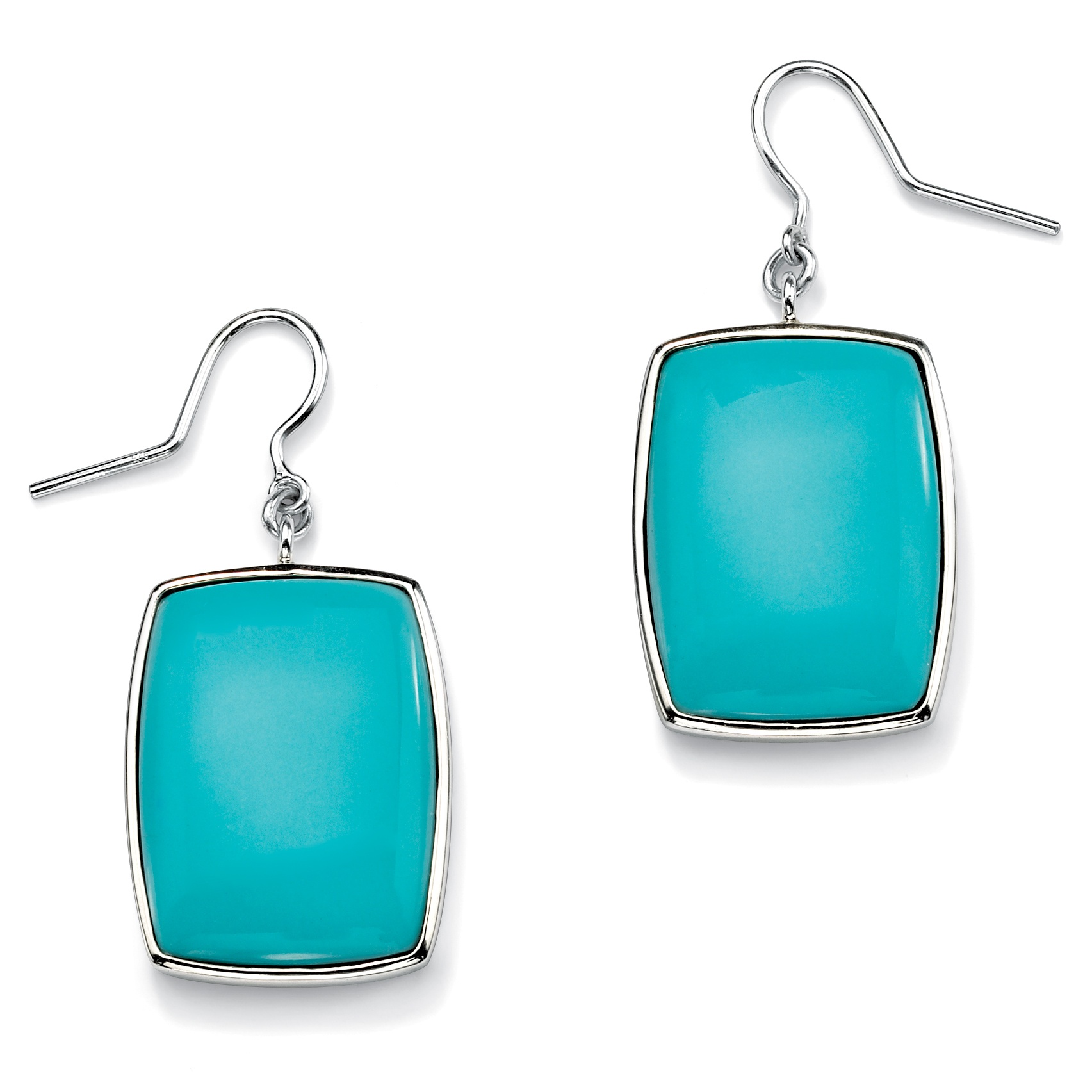 Sterling Silver Viennese Turquoise Drop Pierced Earrings