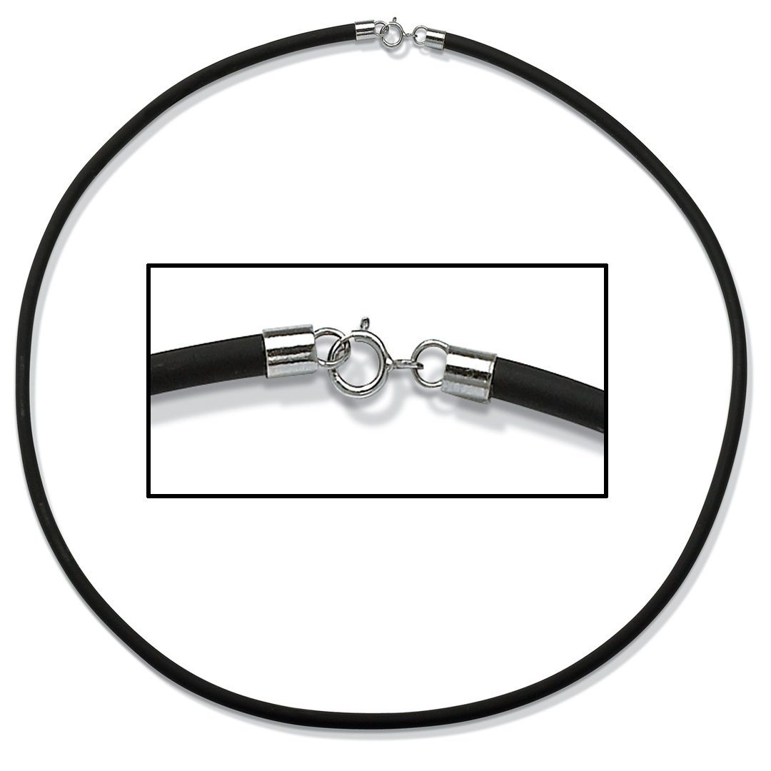 Sterling Silver Rubber Necklace