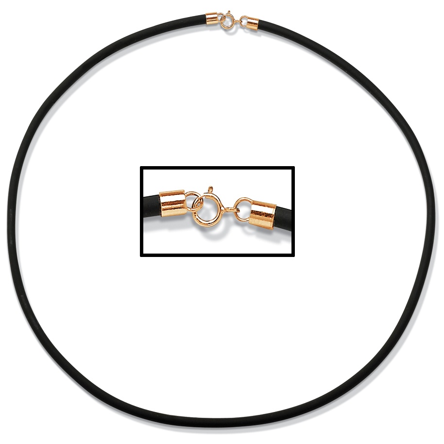 Gold Over Silver Rubber Necklace