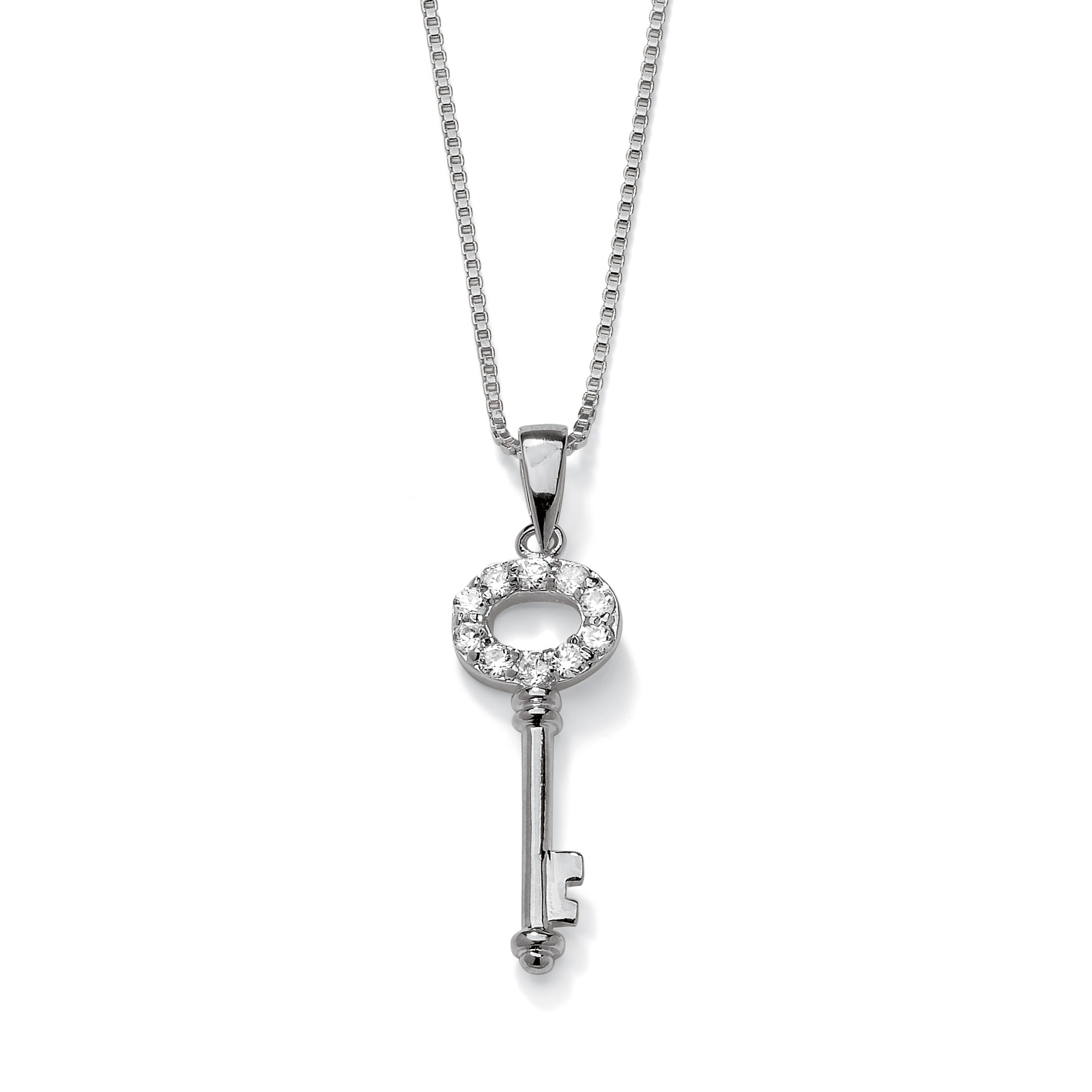 Sterling Silver DiamonUltra&trade; Cubic Zirconia Key Pendant