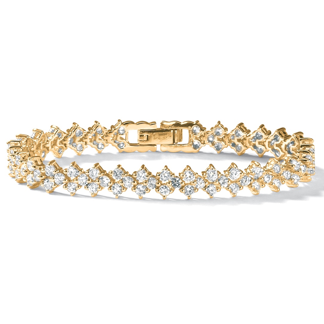 18k Gold over Sterling Silver DiamonUltra&trade; Cubic Zirconia Tennis ...