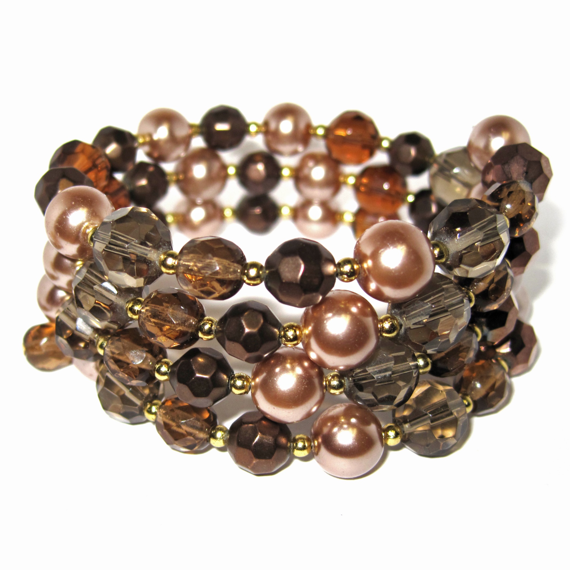 14k Gold-Plated Crystal and Simulated Pearl Bracelet