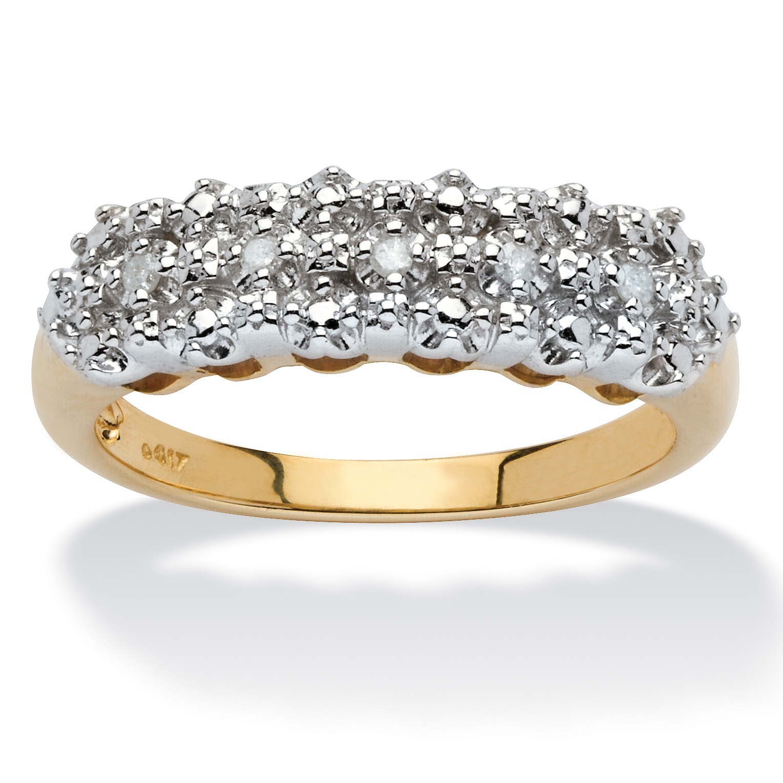 Tutone 10k Gold Diamond Accent Pav&eacute; Cutout Ring