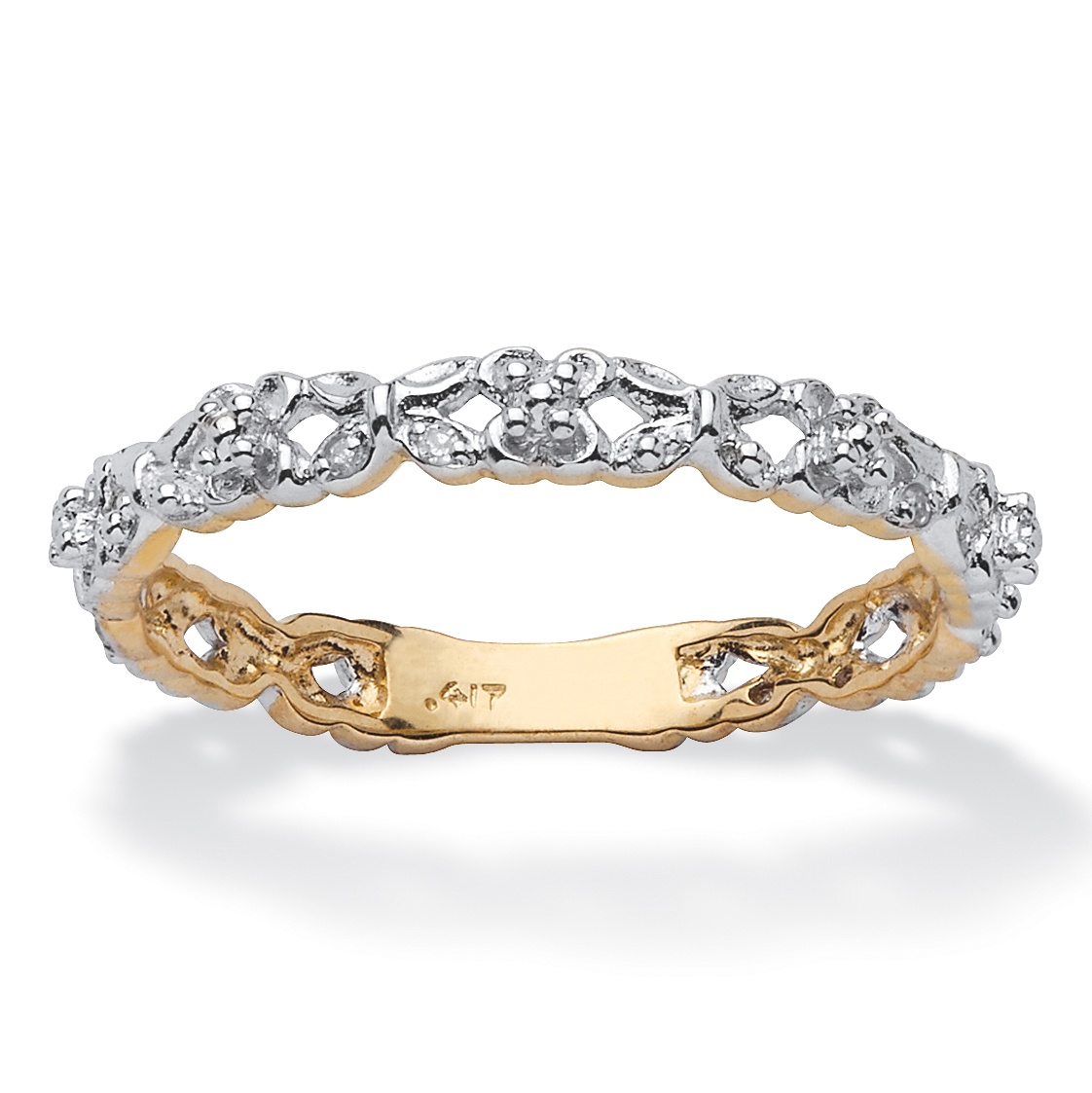 Tutone 10k Gold Diamond Accent Eternity Band