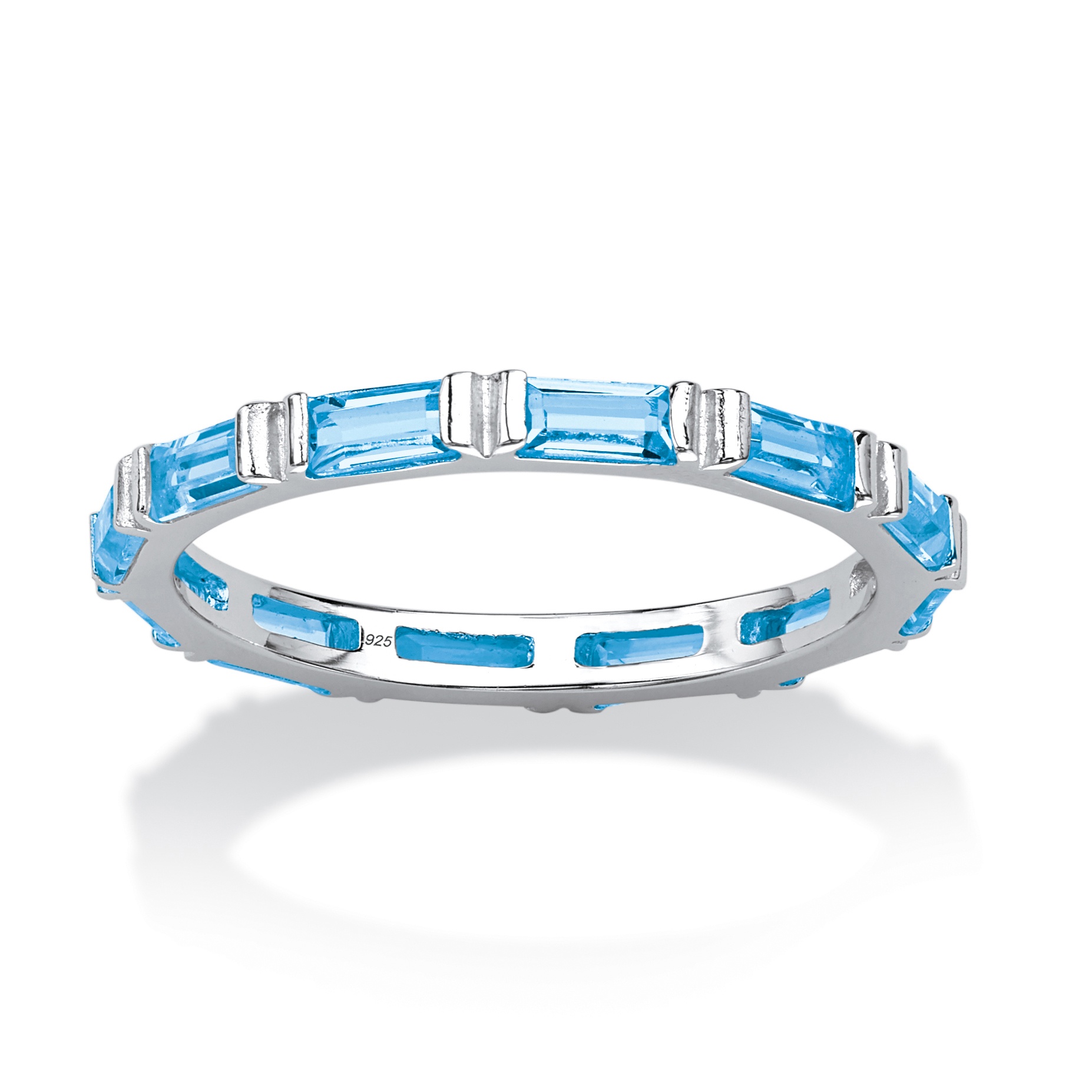 Sterling Silver Birthstone Classic Eternity Band