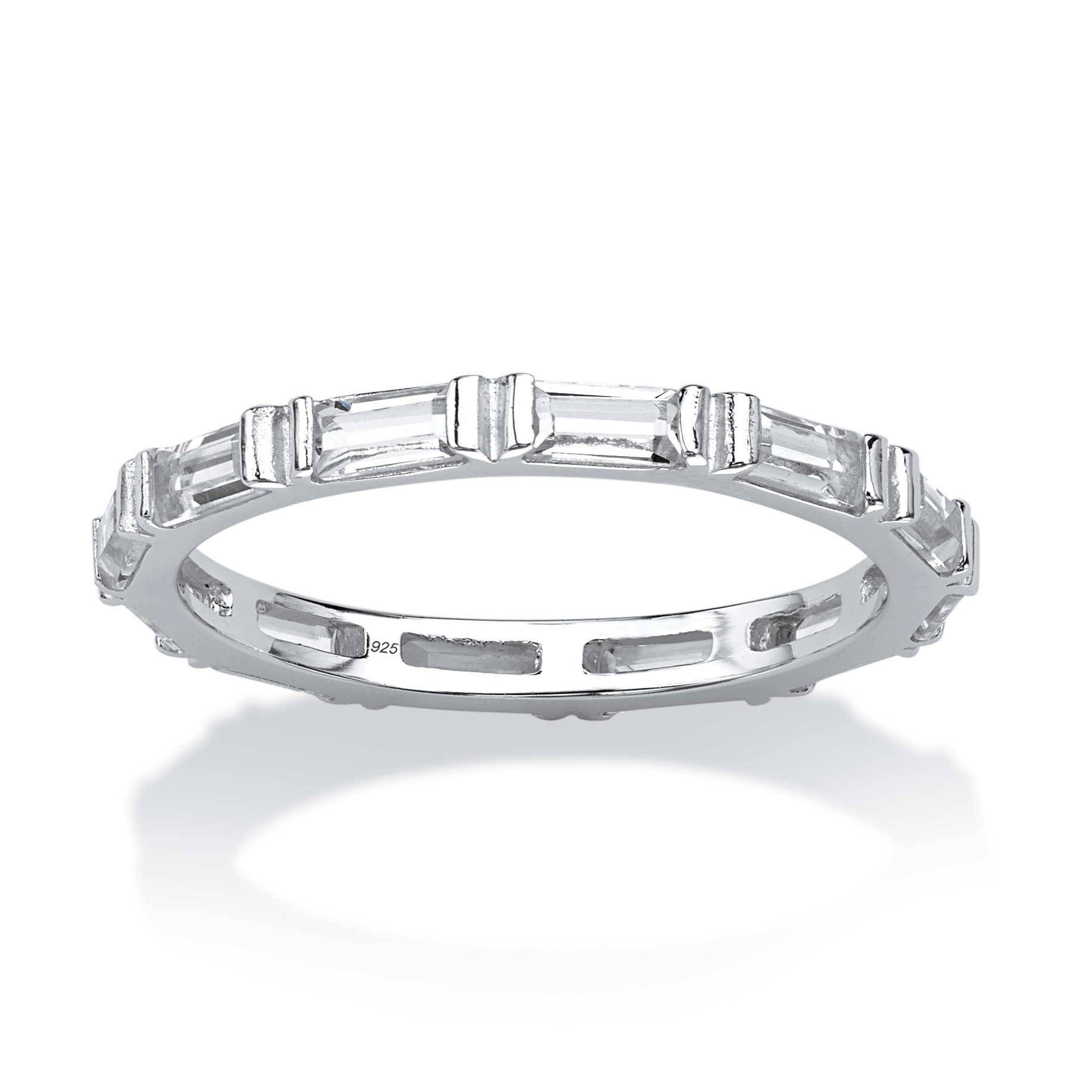 Sterling Silver Birthstone Classic Eternity Band