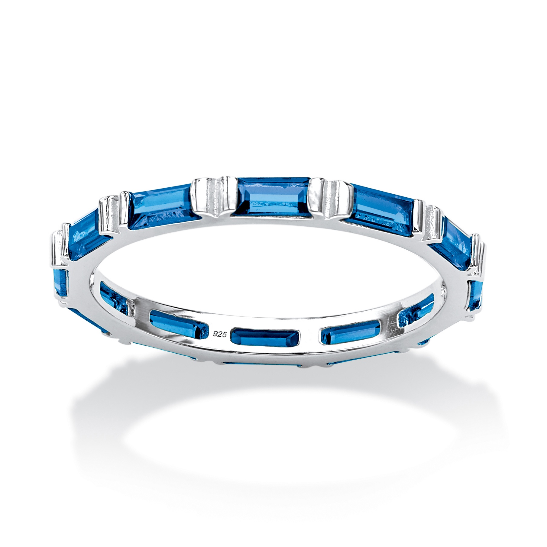 Sterling Silver Birthstone Classic Eternity Band