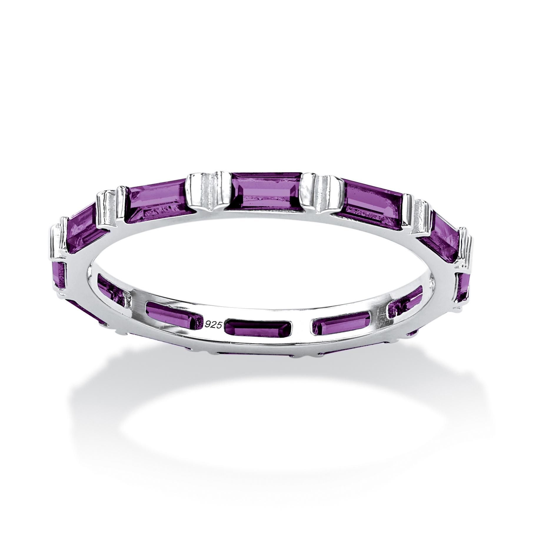 Sterling Silver Birthstone Classic Eternity Band