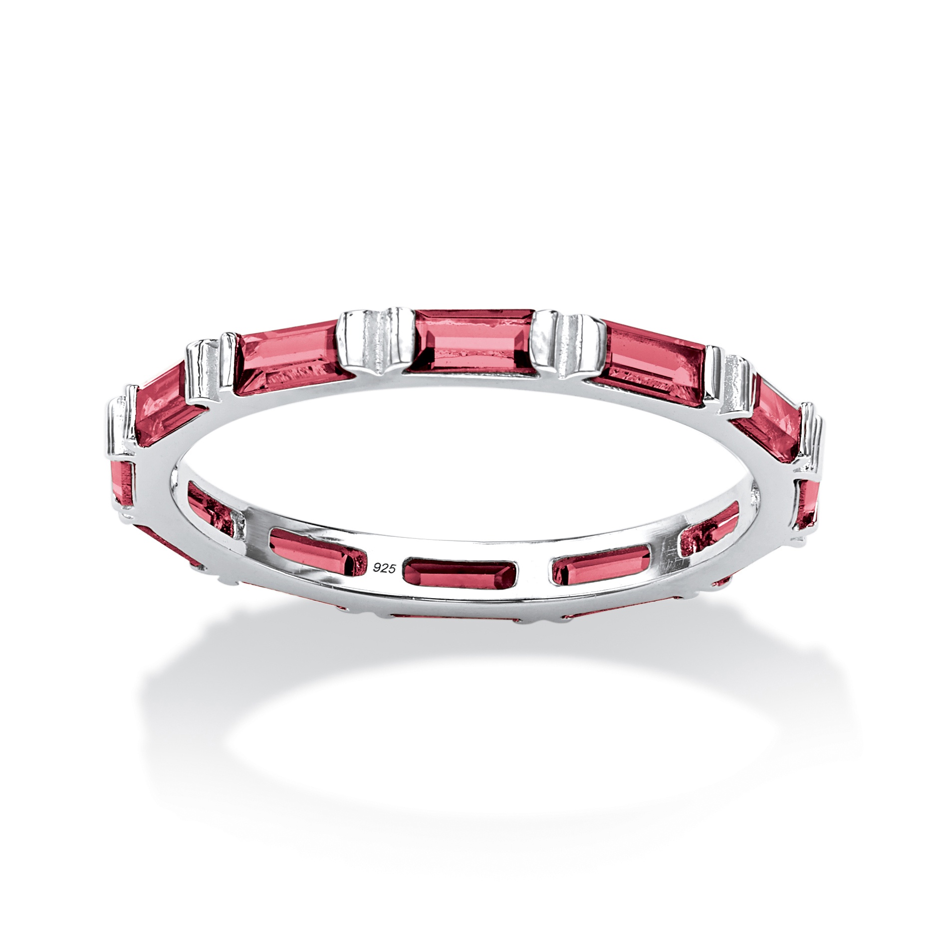 Sterling Silver Birthstone Classic Eternity Band
