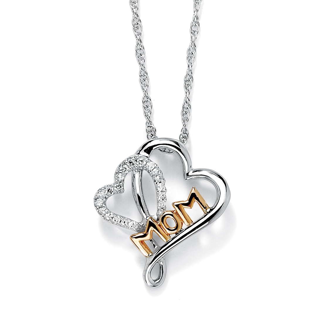 Platinum over SS Diamond Pendant (Women's)