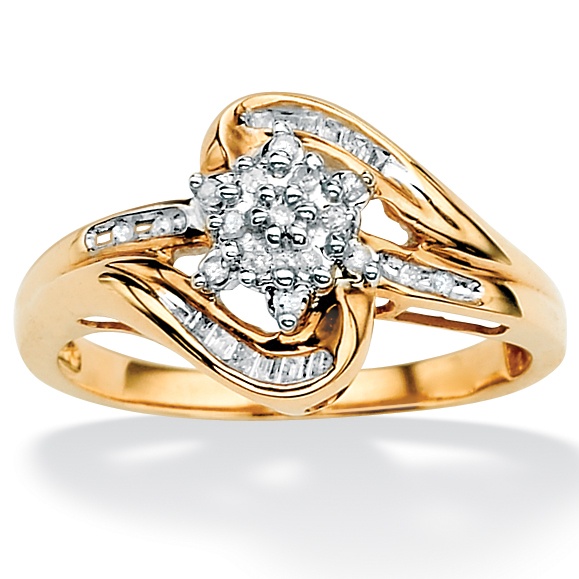 18k Gold over Sterling Silver Diamond