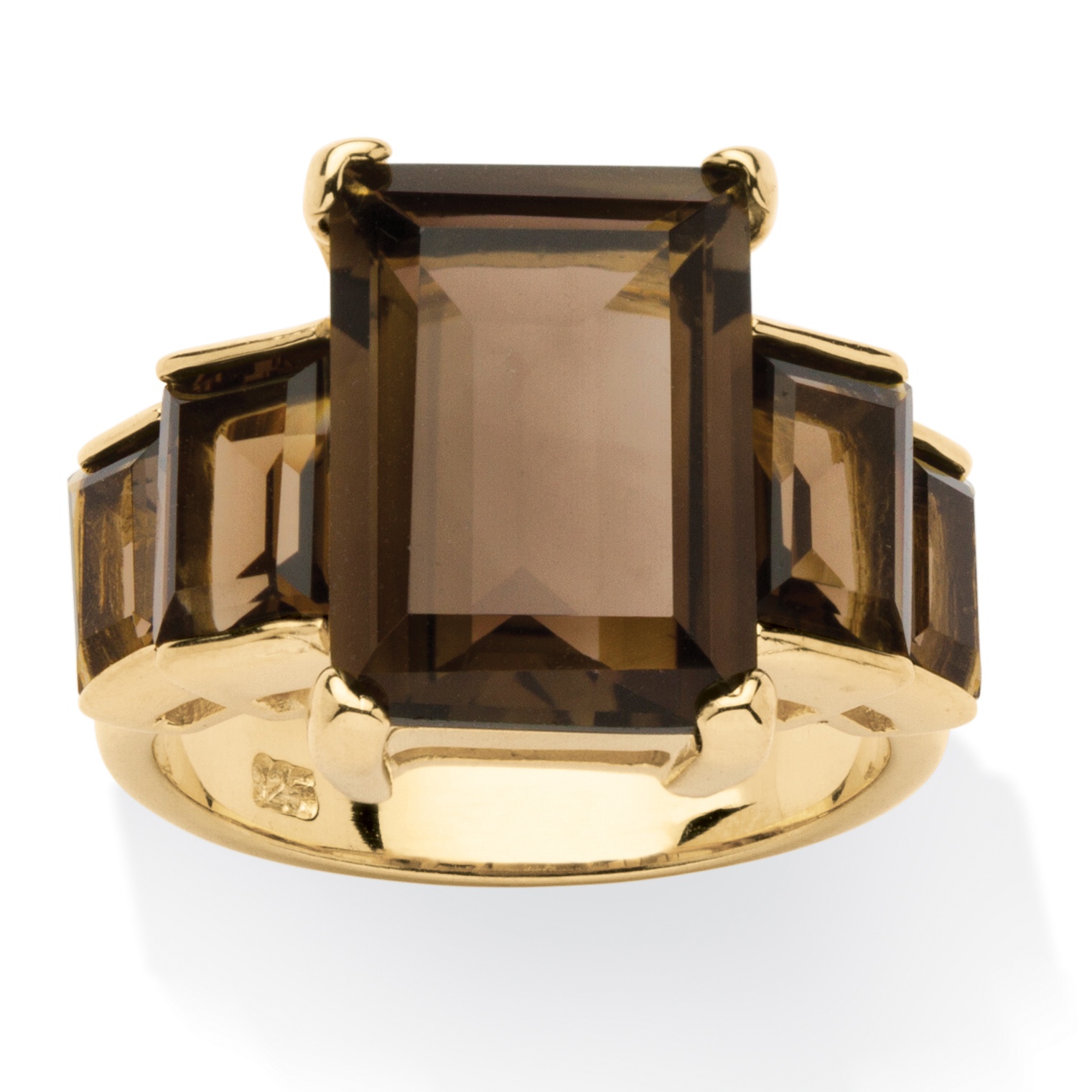 Gold Over Silver Smoky Quartz Women's Ring
