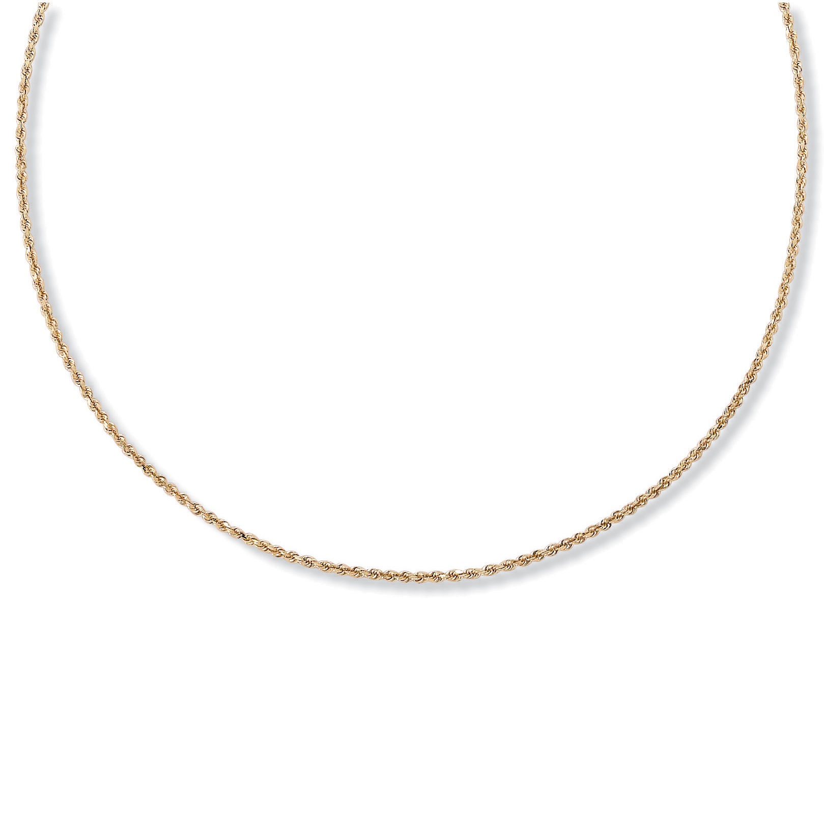 18k Gold over Sterling Silver Diamond-Cut Rope Chain Necklace