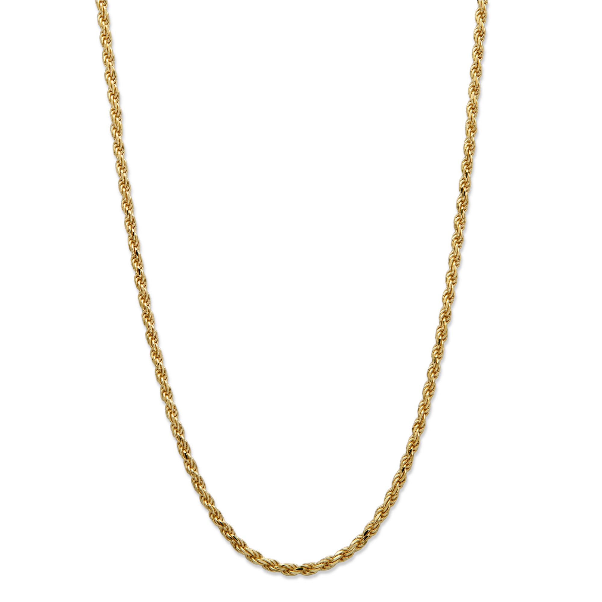 18k Gold over Sterling Silver Rope Chain Necklace 20"