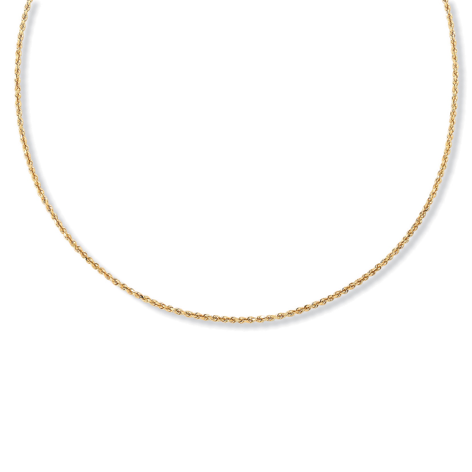 18k Gold over Sterling Silver Rope Chain Necklace 24"