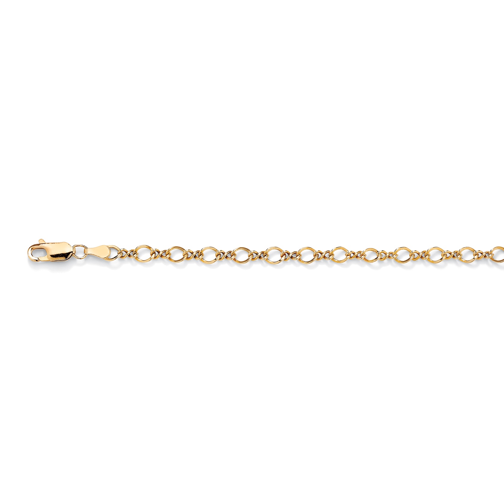 18k Gold over Sterling Silver Alternating-Link Cable Necklace 24"