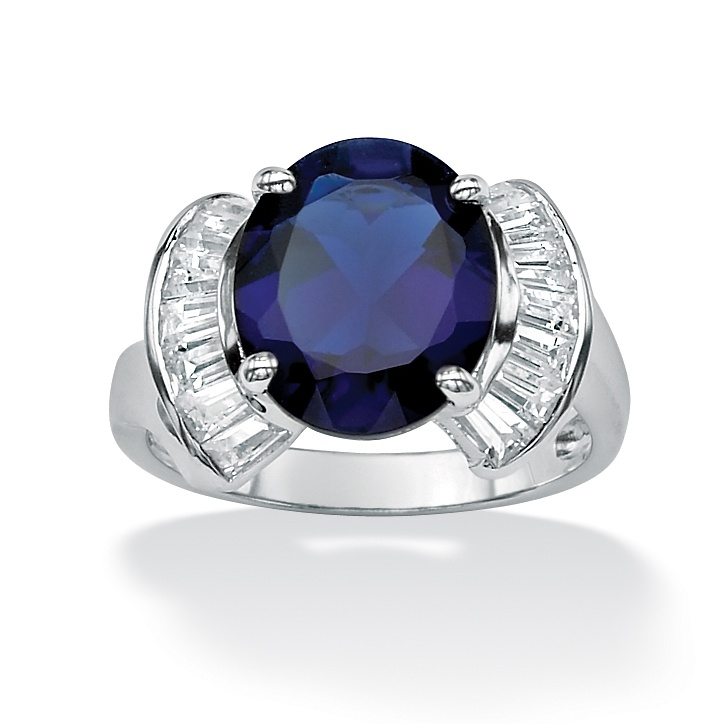 Sterling Silver DiamonUltra&trade; Cubic Zirconia Baguette Ring