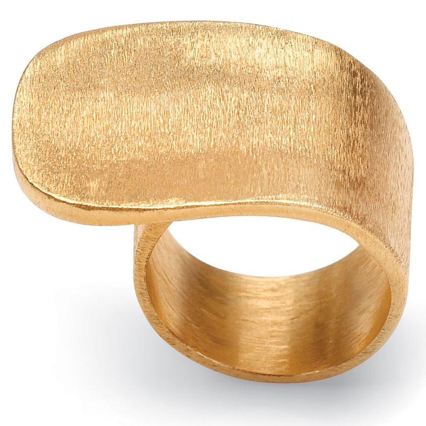 14k Gold-Plated Textured Foldover Ring