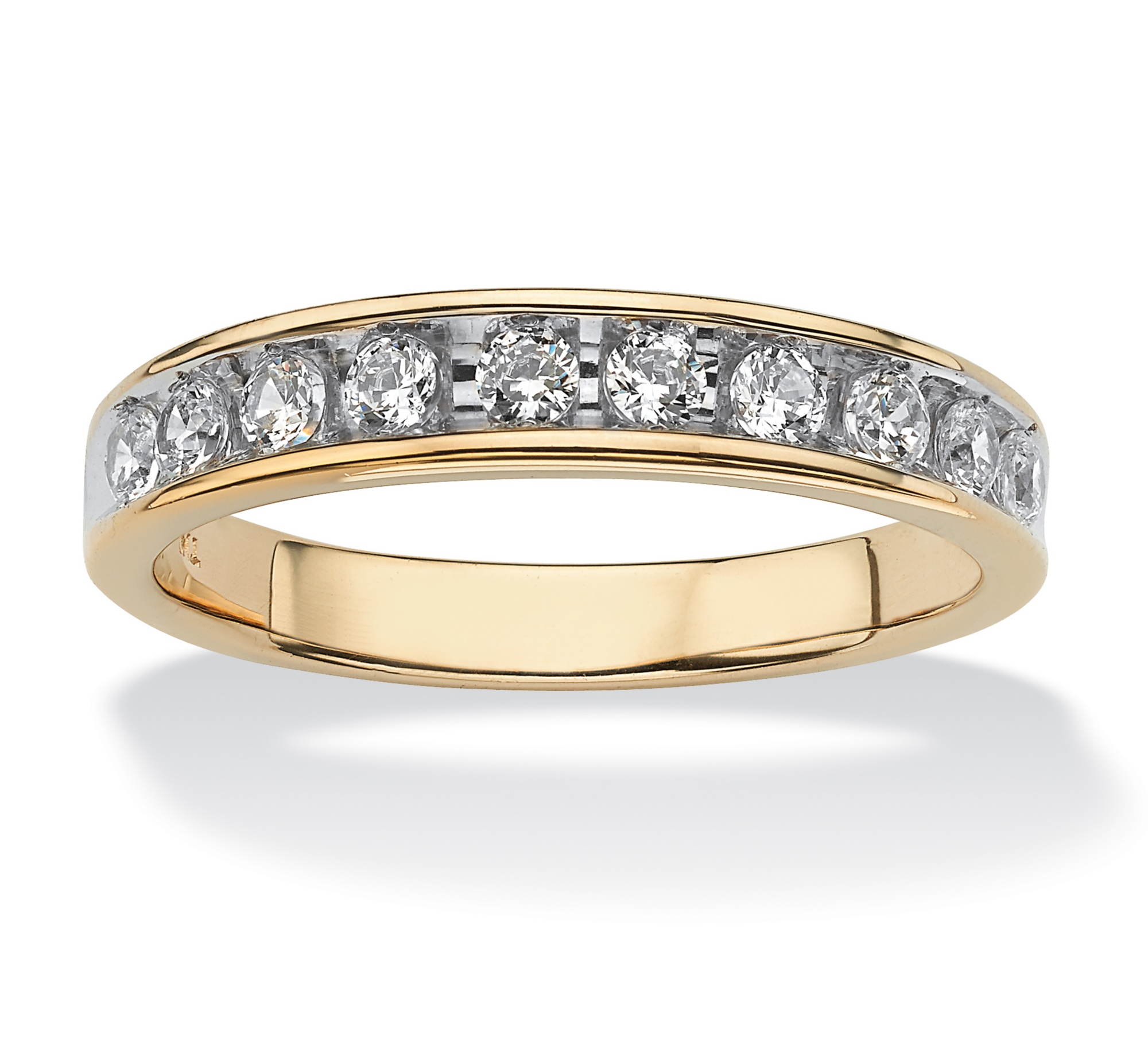 Men's 18k Gold over Sterling Silver Channel-Set Round DiamonUltra&trade; ...