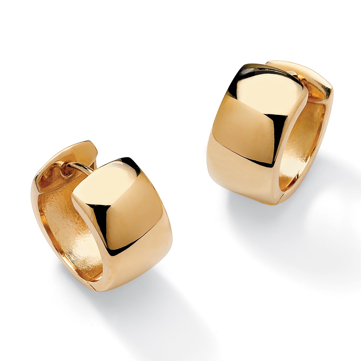18k Gold over Sterling Silver Huggie-Style Hoop Lever-Back Earrings