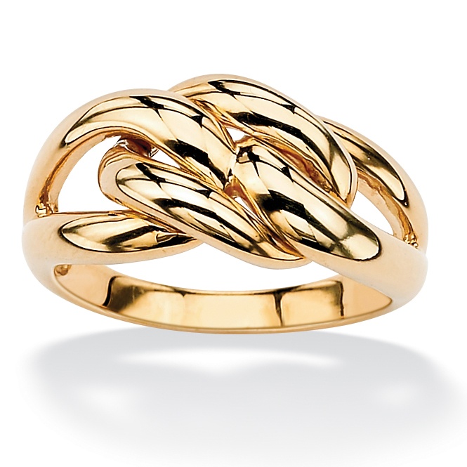 18k Gold over Sterling Silver Interlocking-Loop Ring