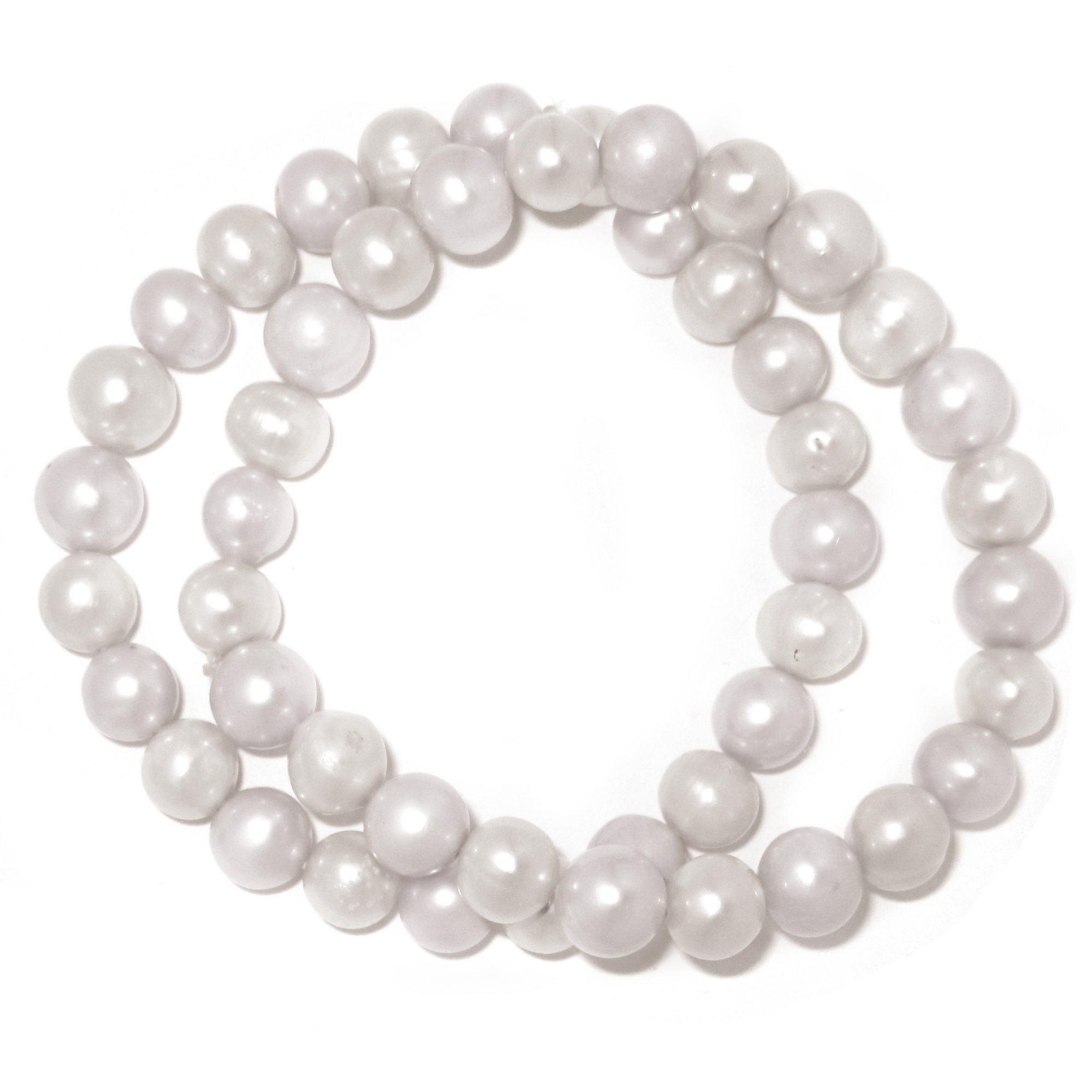 Set of Two White Cultured Freshwater Pearl Bracelets