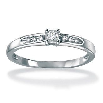Platinum over Sterling Silver Round Diamond Ring