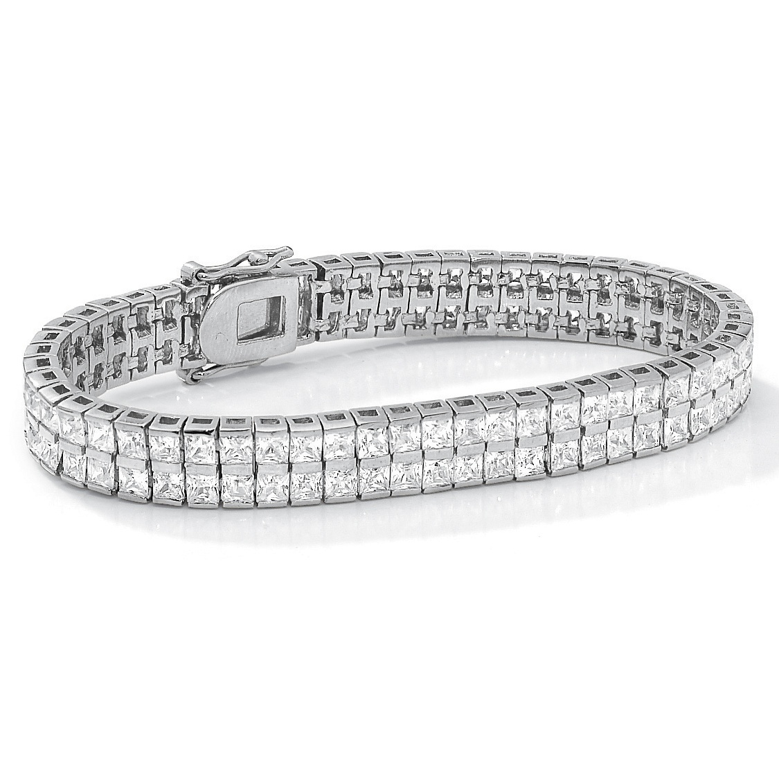 Silvertone Metal DiamonUltra&trade; Cubic Zirconia Tennis Bracelet