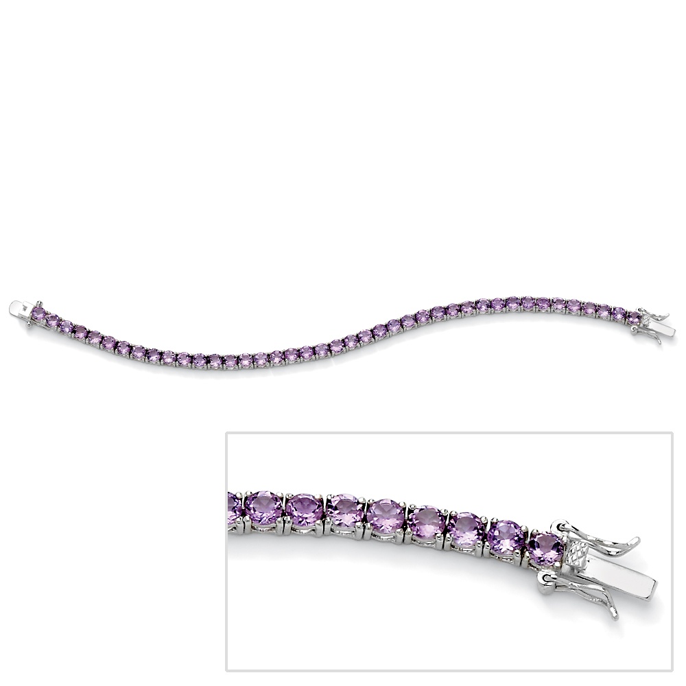 Sterling Silver Amethyst Tennis Bracelet