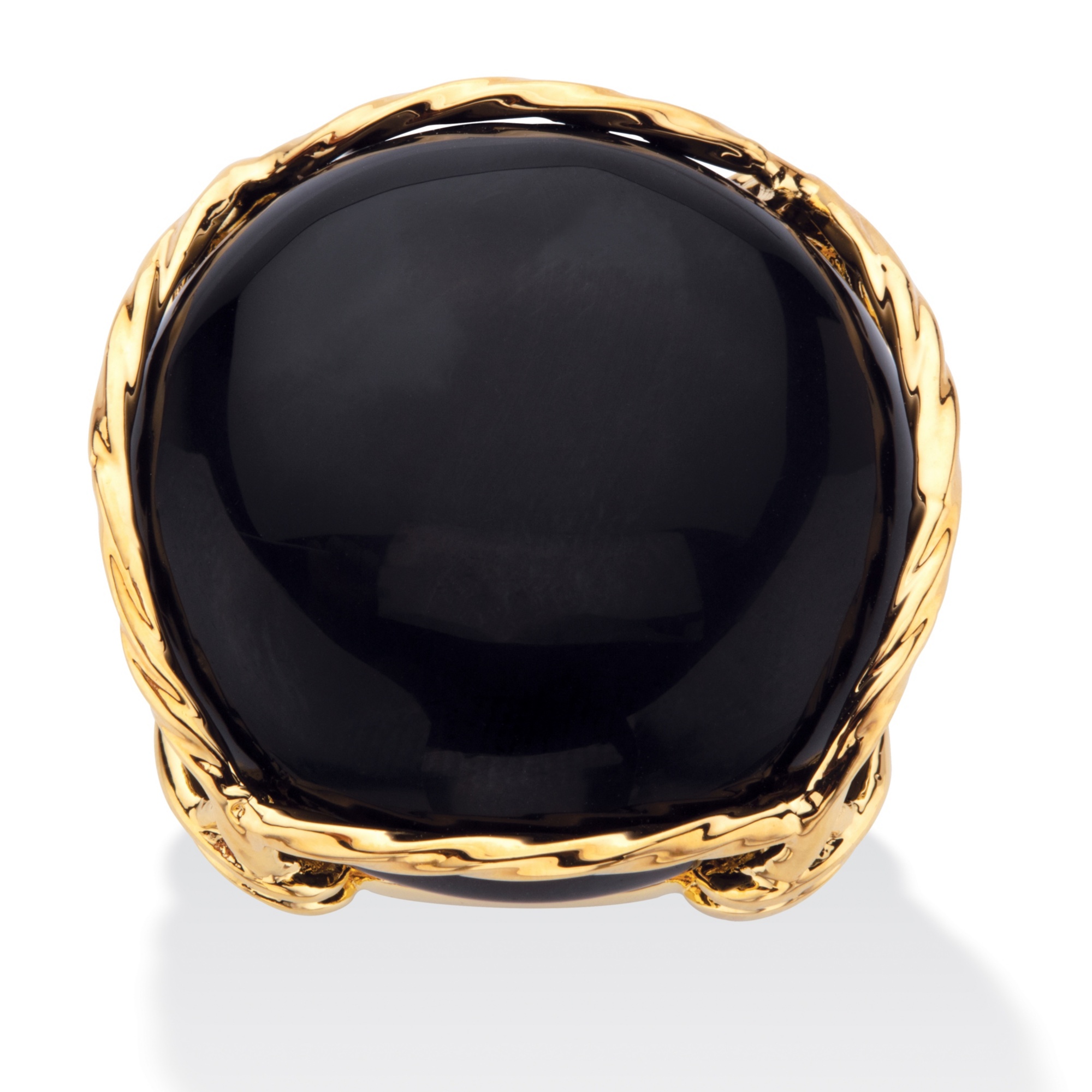 14k Gold-Plated Onyx Cabochon Ring