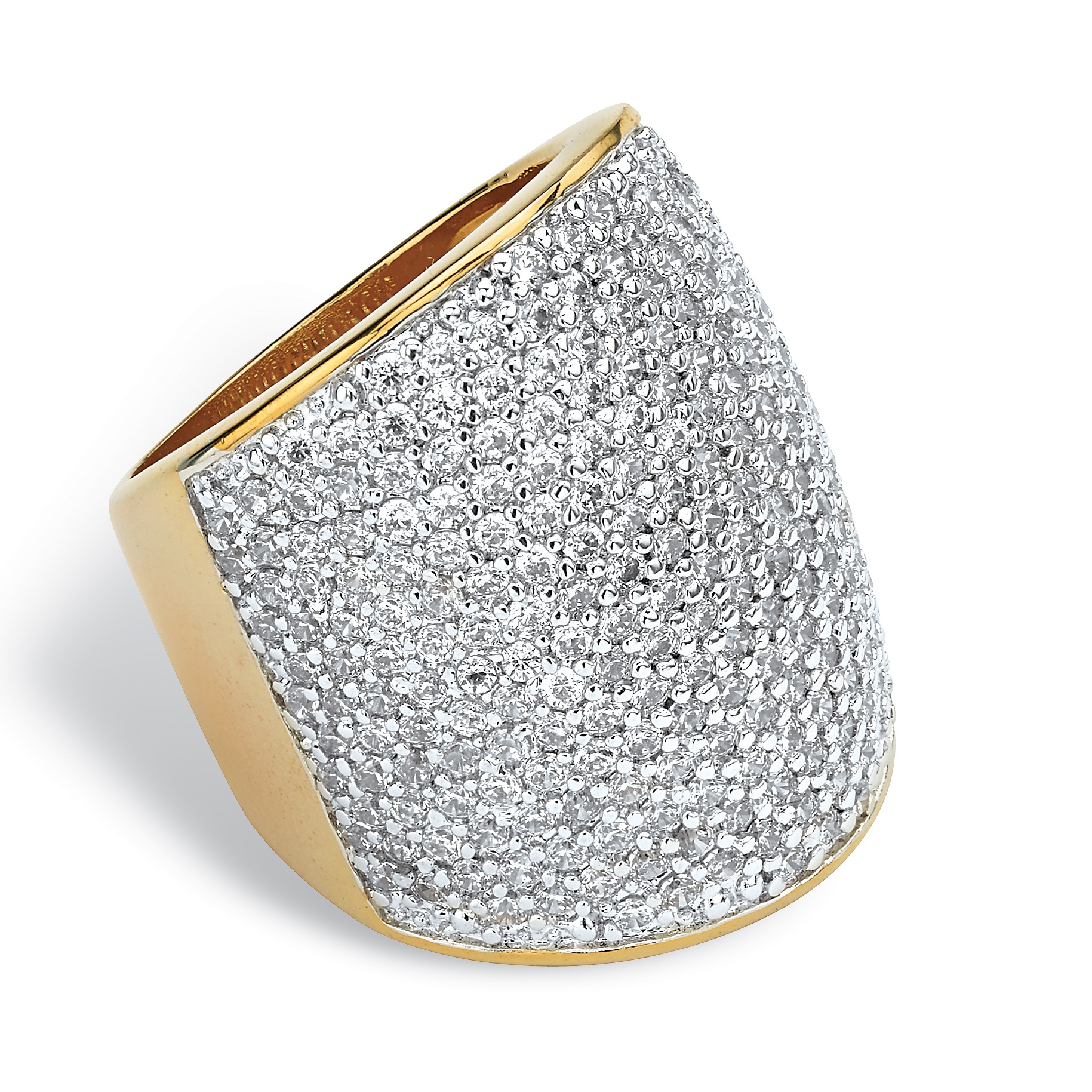 Tutone Metal DiamonUltra&trade; Cubic Zirconia Pav&eacute; Band
