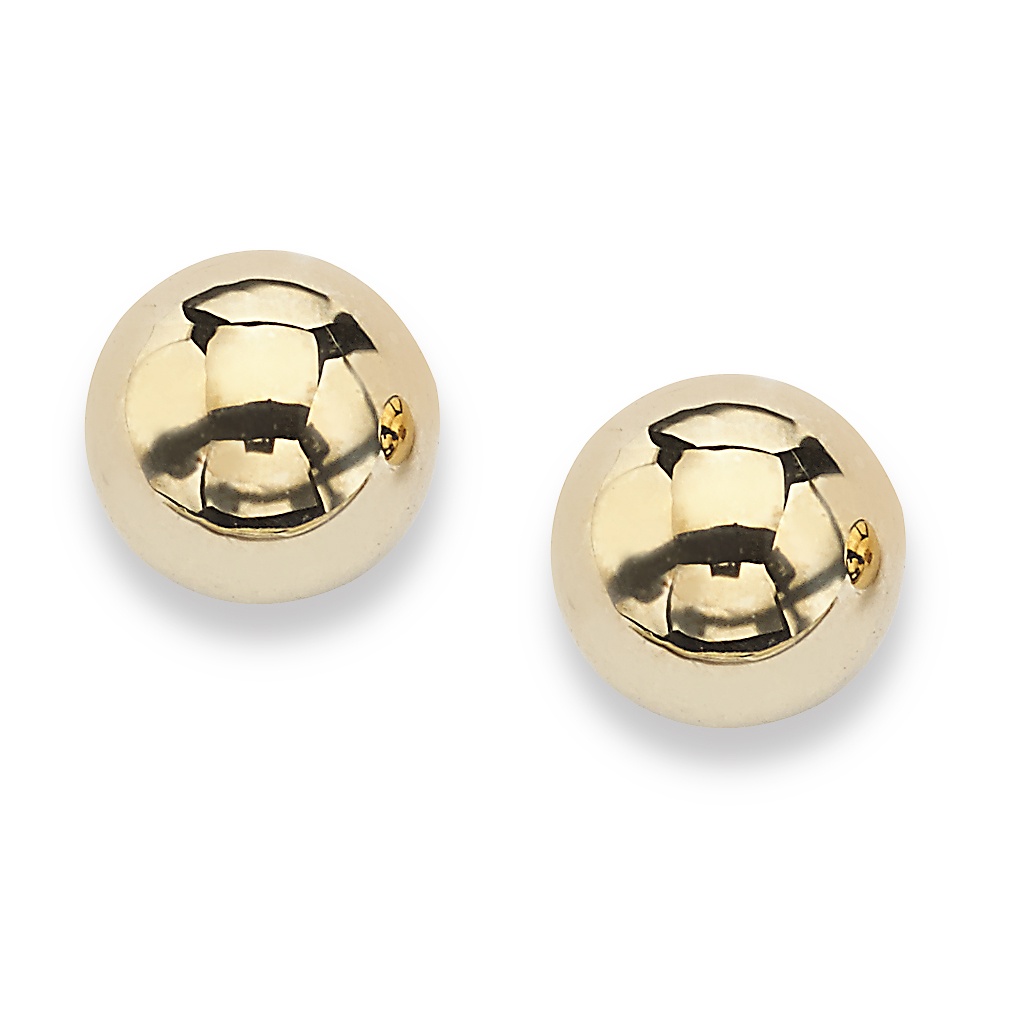 10k Gold Ball Stud Pierced Earrings 4 mm