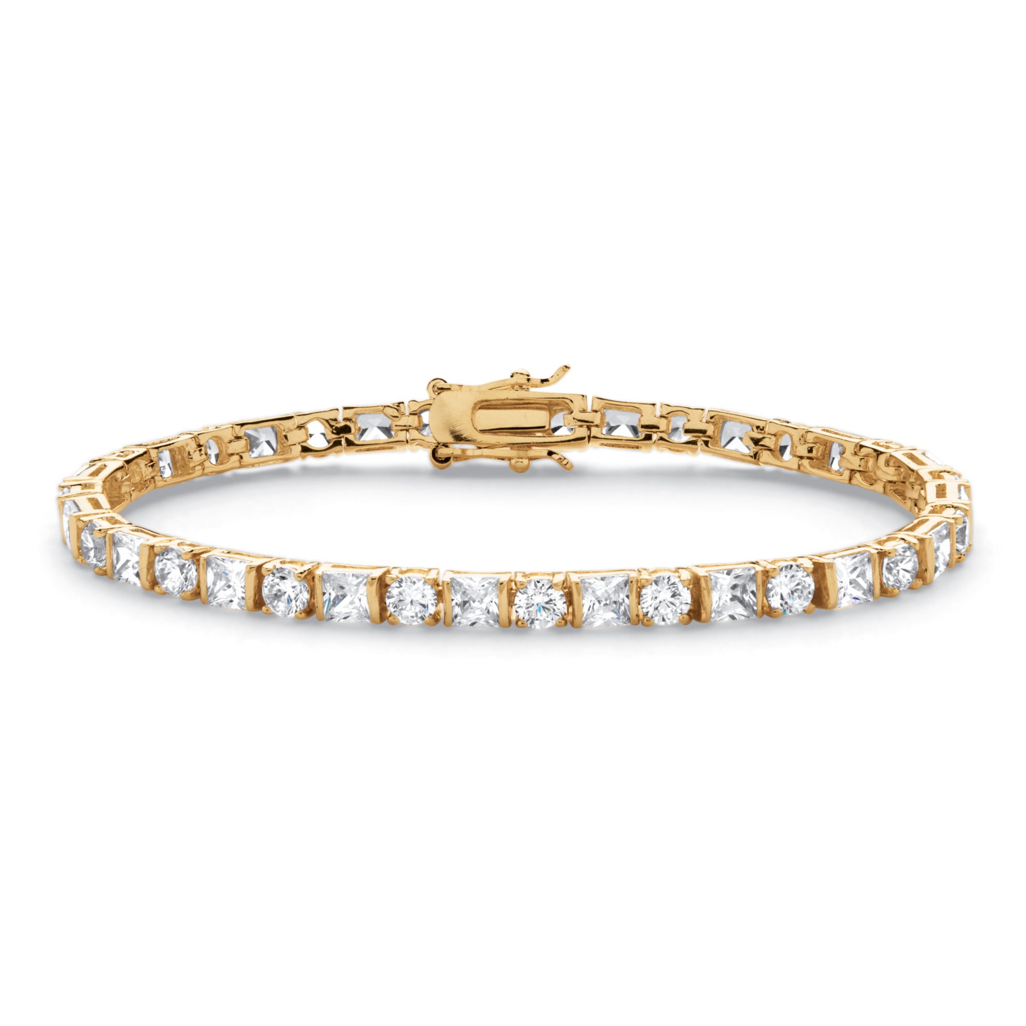 14k Gold-Plated Round and Princess-Cut DiamonUltra&trade; Cubic Zirconia ...