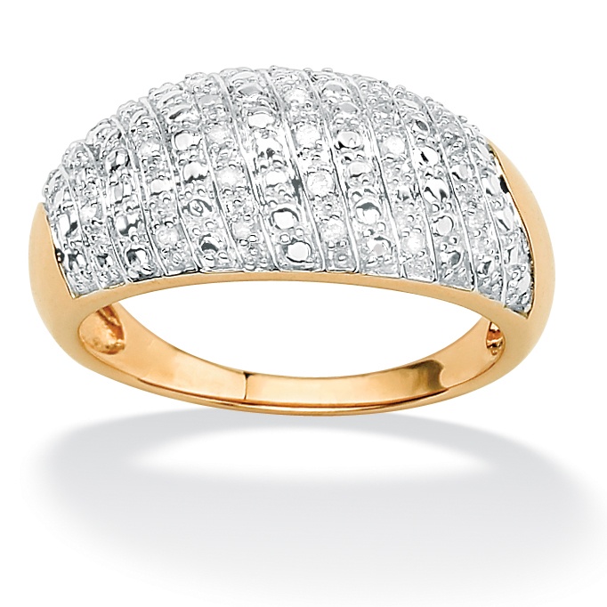 Tutone 10k Gold Diamond Pav&eacute; Dome Ring